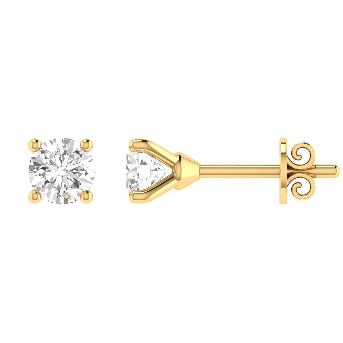 Diamond Stud Earrings with 1.00ct Diamonds in 18ct Yellow Gold - 18YCE100