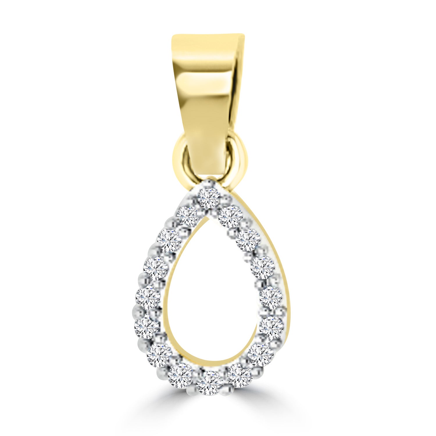 0.07ct GH I1 Diamond Tear Drop Pendant in 9ct Yellow Gold