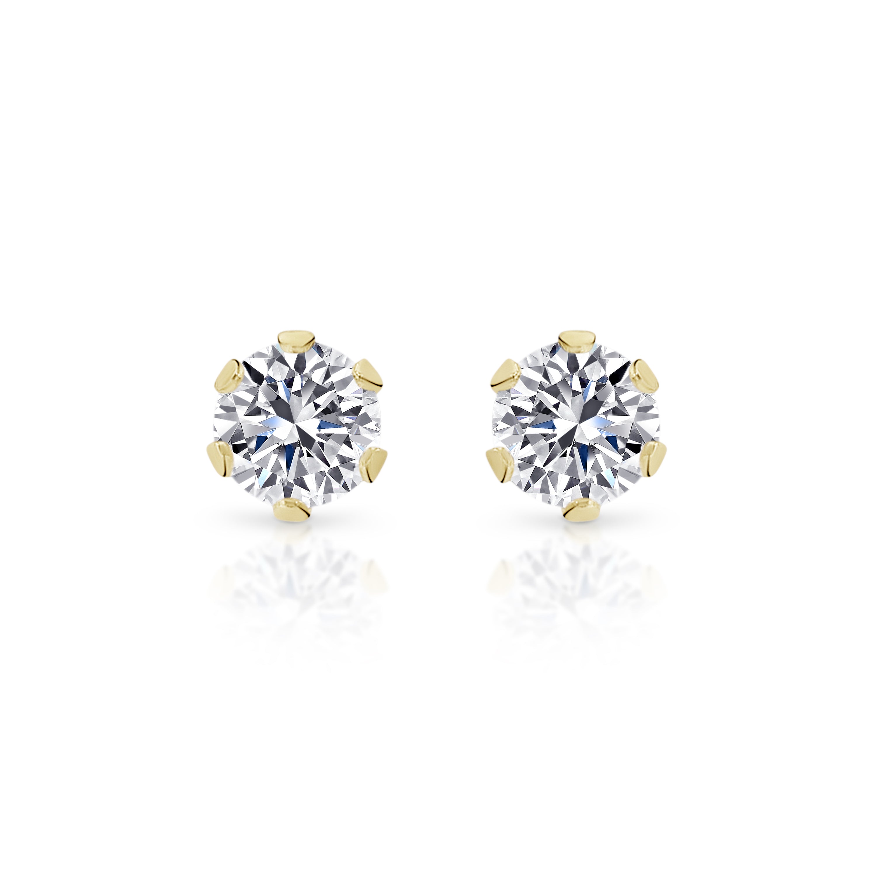 9ct gold stone set studs 3mm