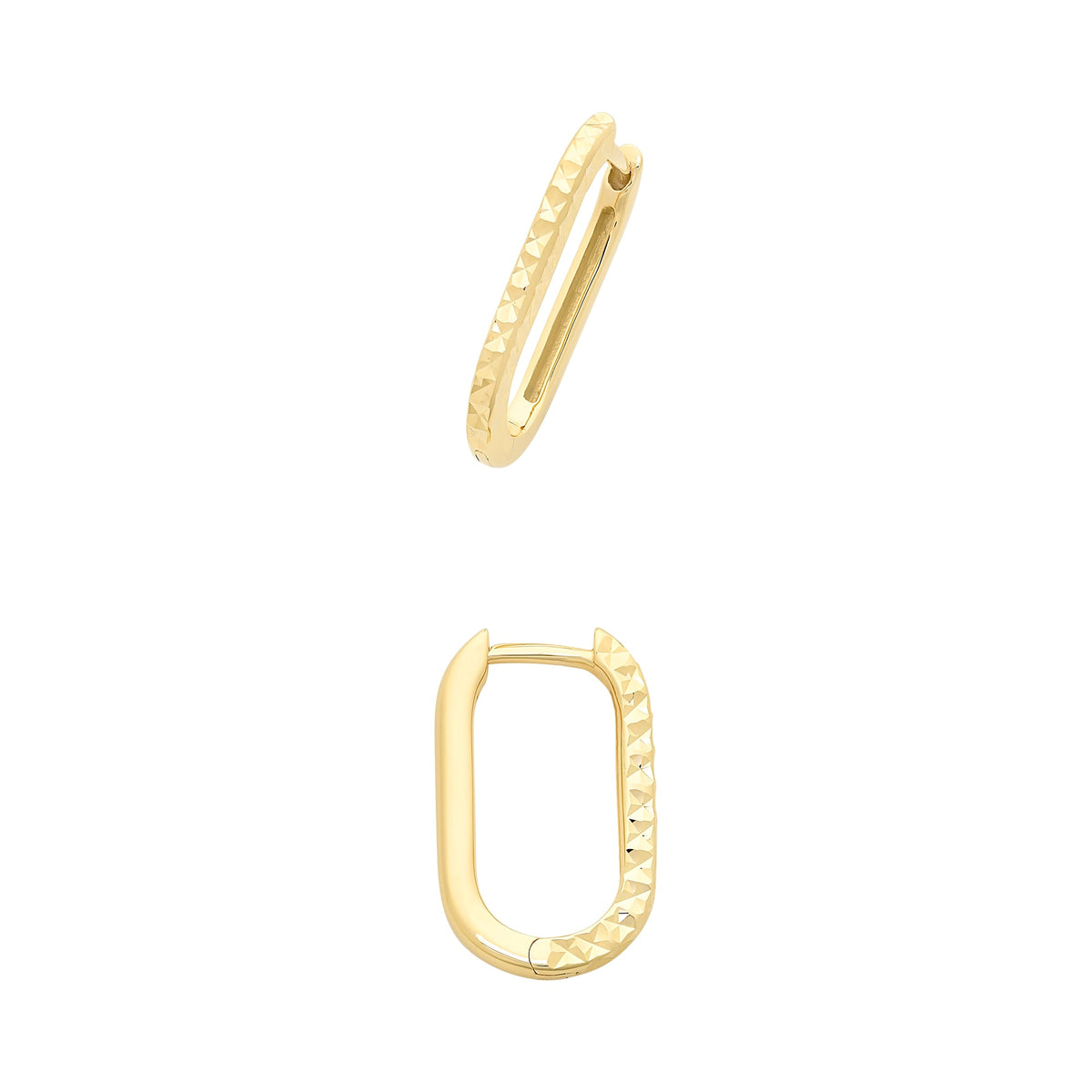 9ct Gold Diamond Cut Huggies