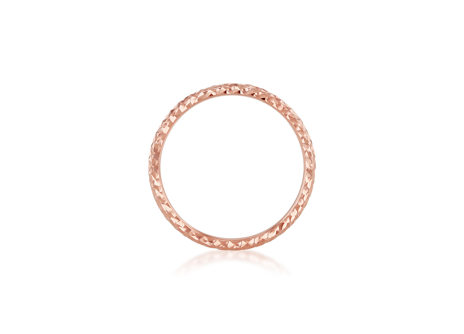 9ct Rose Gold Solid Diamond-Cut Stacker Ring