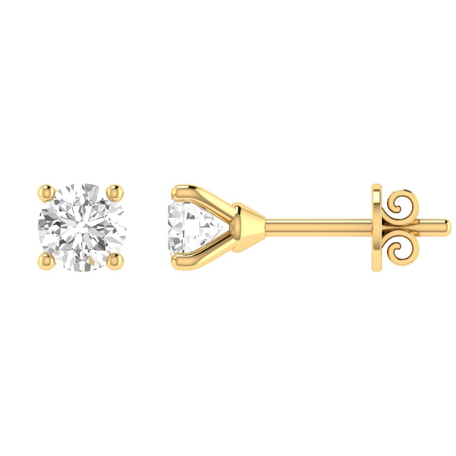 Diamond Stud Earrings with 0.20ct Diamonds in 9ct Yellow Gold - 9YCE20