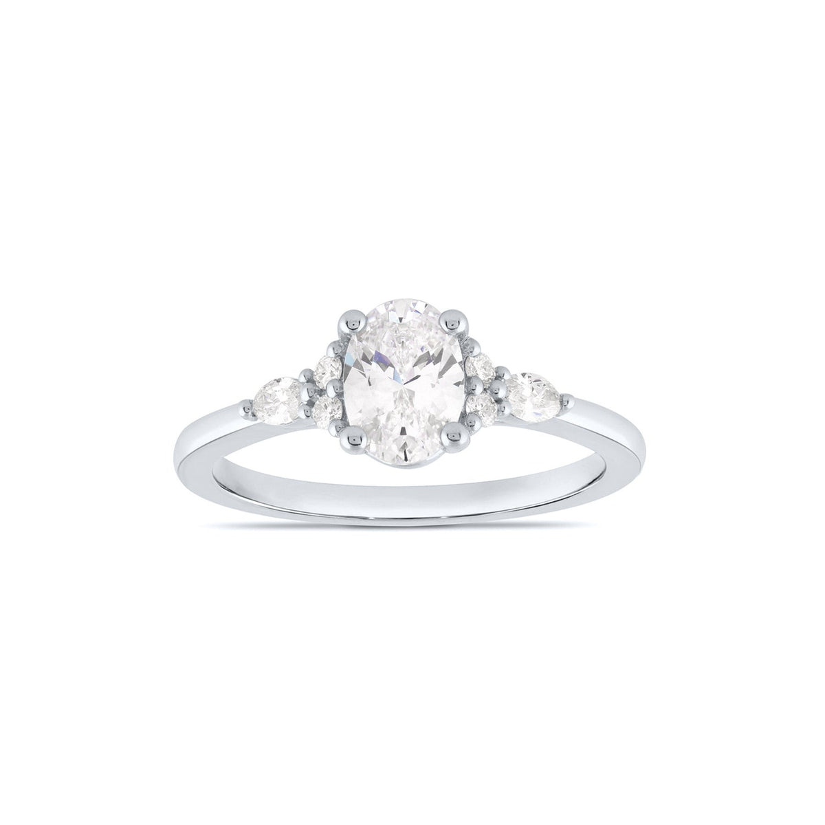 9ct White Gold 0.87ct Lab Diamond Ring