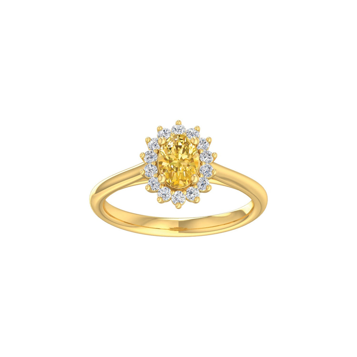 9ct Yellow Gold 0.895ct Lab Diamond Ring