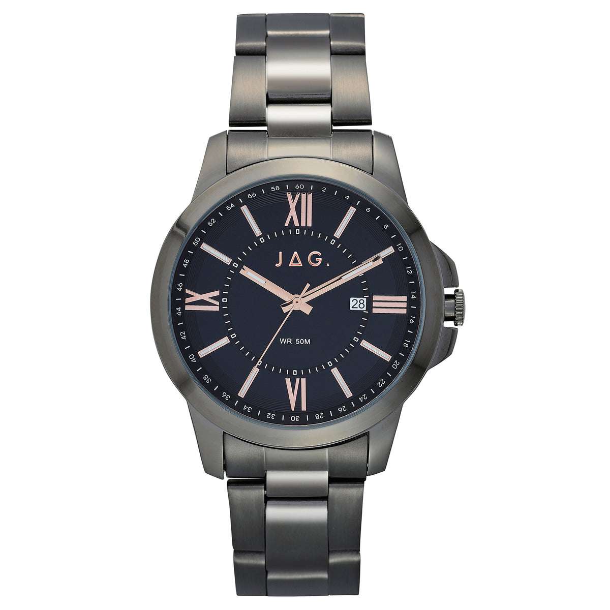 #8 XAVIER BLK DIAL IP GUN 44MM GUN BLT