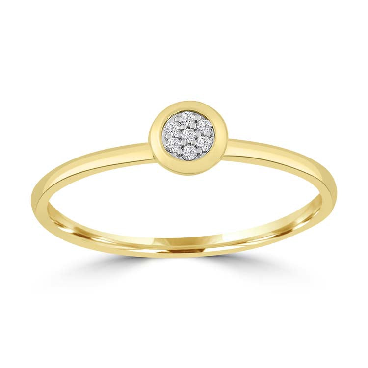 Diamond Ring with 0.03ct Diamonds in 9ct Yellow Gold